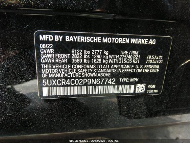 5UXCR4C02P9N67742 BMW X5 Sdrive40i