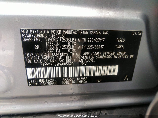 Toyota Rav4 Xle 2019 2T3W1RFV2KW005620 Image 10