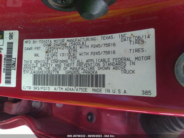 Toyota Tacoma Prerunner 2014 5TFJU4GNXEX062778 Image 9