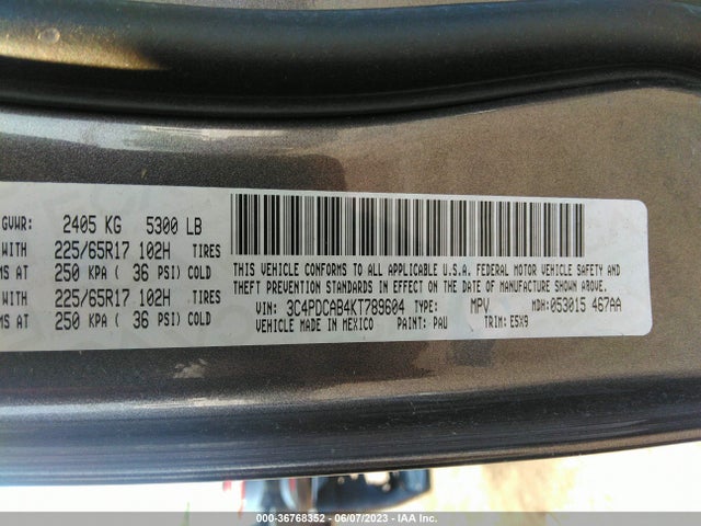 Dodge Journey Se Value Pkg 2019 3C4PDCAB4KT789604 Image 9