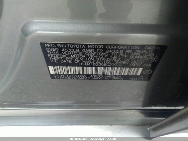 JTHBA1D23G5027972 Lexus IS 200T
