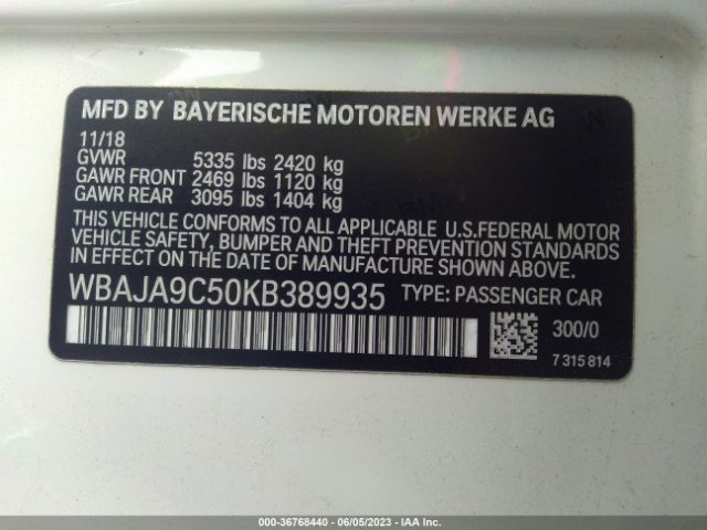 WBAJA9C50KB389935 BMW 5 Series 530e Iperformance