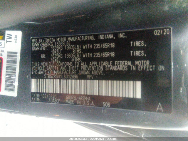 Toyota Highlander Xle 2020 5TDGZRBH1LS012896 Image 15