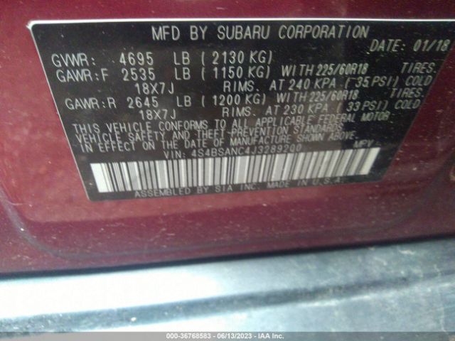 4S4BSANC4J3289200 Subaru Outback Limited