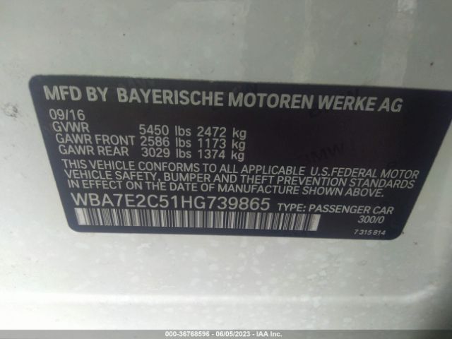 WBA7E2C51HG739865 BMW 7 Series 740i