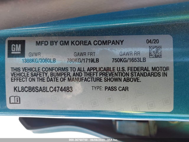 Chevrolet SPARK LS 2020 KL8CB6SA8LC474483 Image 9