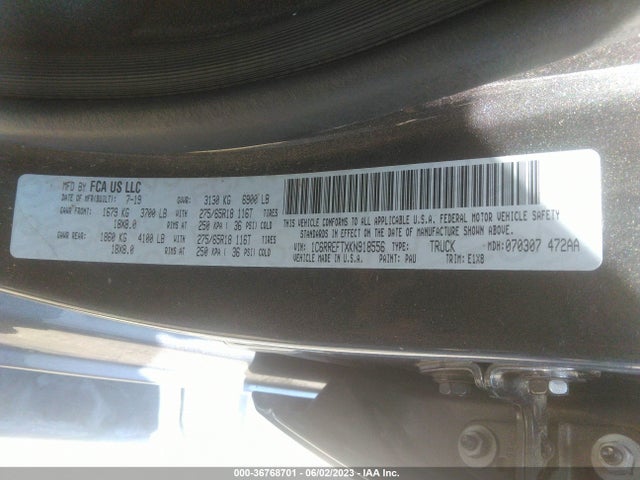 1C6RREFTXKN918556 RAM 1500 Big Horn/lone Star