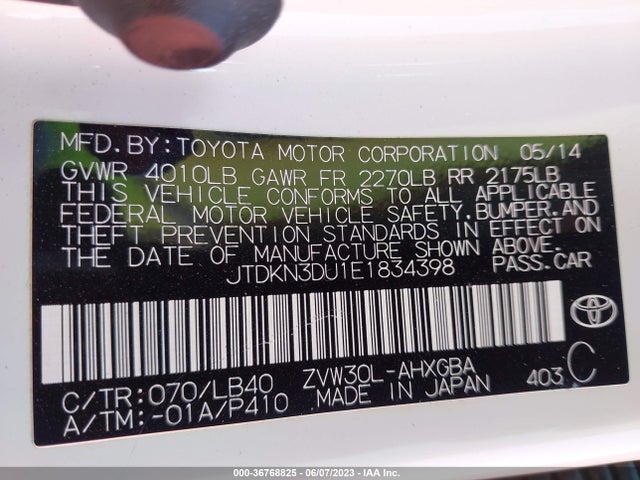 Toyota Prius 2014 JTDKN3DU1E1834398 Image 21