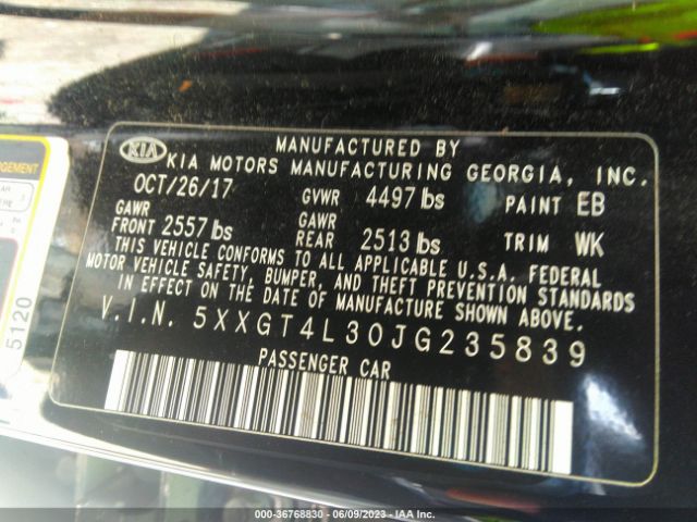 5XXGT4L30JG235839 KIA Optima Lx