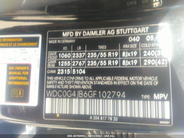 WDC0G4JB6GF102794 Mercedes-Benz GLC