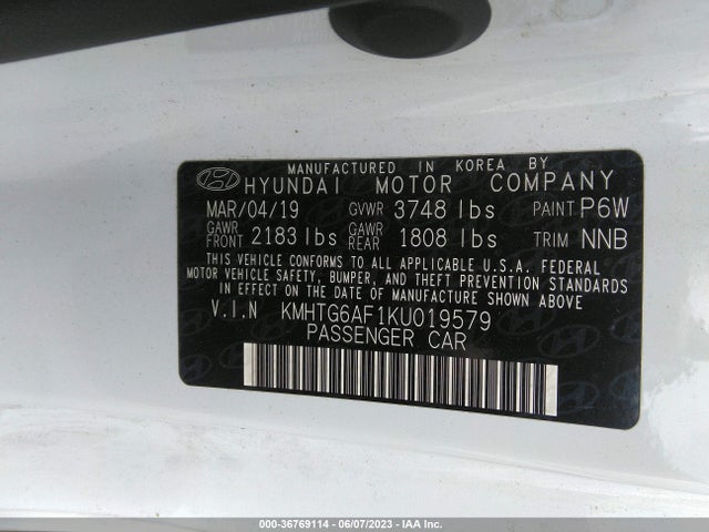 Hyundai Veloster 2.0 2019 KMHTG6AF1KU019579 Image 11
