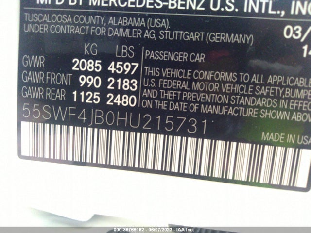 Mercedes-Benz C-class C 300 2017 55SWF4JB0HU215731 Image 9