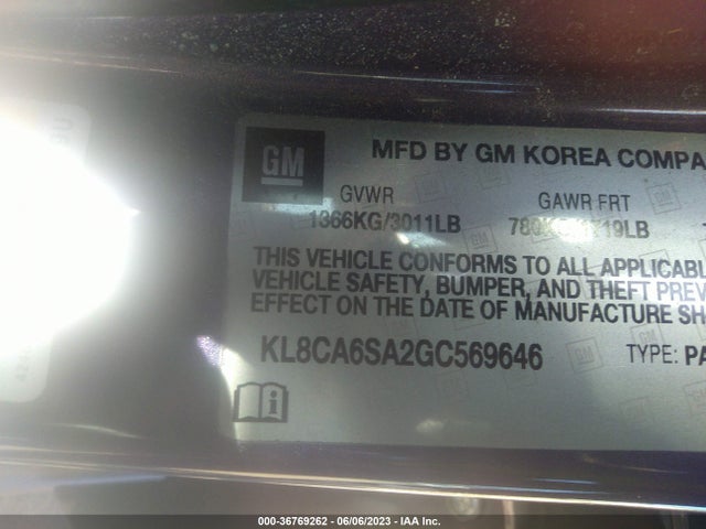 Chevrolet SPARK LS 2016 KL8CA6SA2GC569646 Image 10