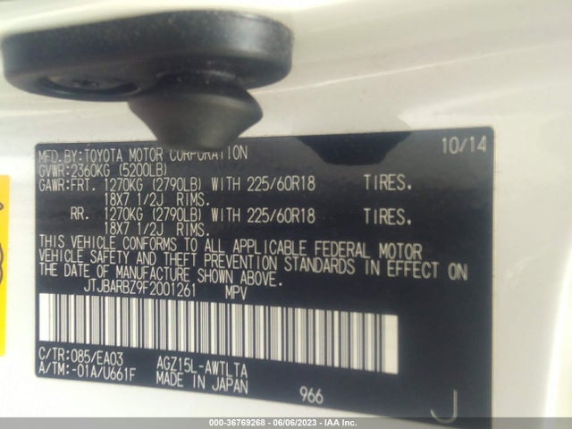 JTJBARBZ9F2001261 Lexus NX 200T