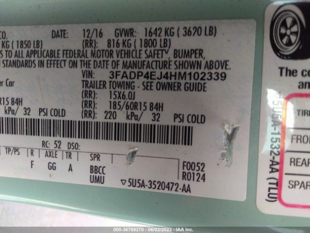 3FADP4EJ4HM102339 Ford FIESTA SE