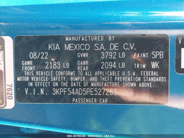 3KPF54AD5PE527263 KIA Forte Gt-line