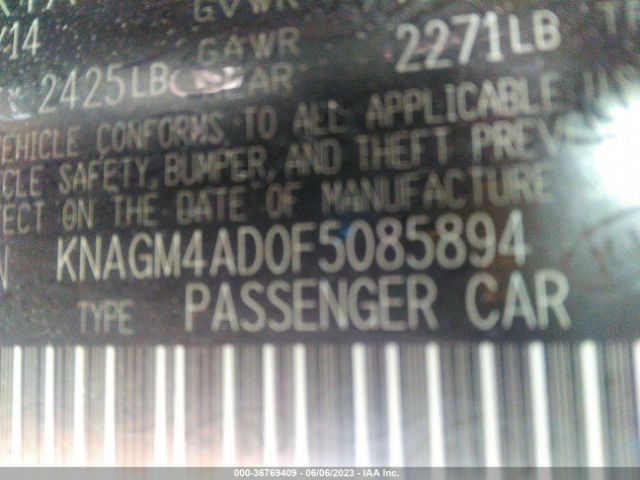 KNAGM4AD0F5085894 KIA OPTIMA HYBRID