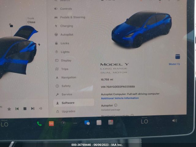 7SAYGDEE0PA035689 Tesla Model Y Long Range