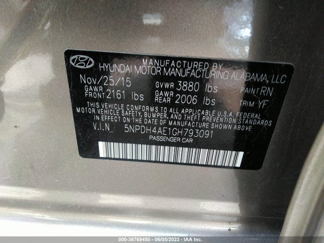 Hyundai ELANTRA SE 2016 5NPDH4AE1GH793091 Image 10