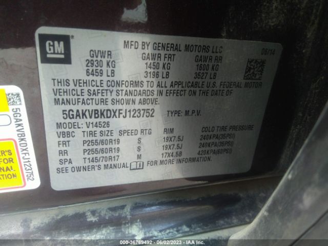 5GAKVBKDXFJ123752 Buick Enclave Leather