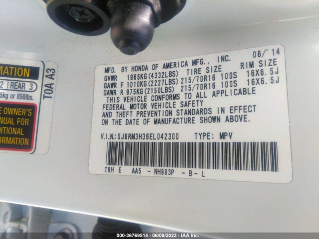 Honda CR-V LX 2014 5J6RM3H36EL042300 Image 16