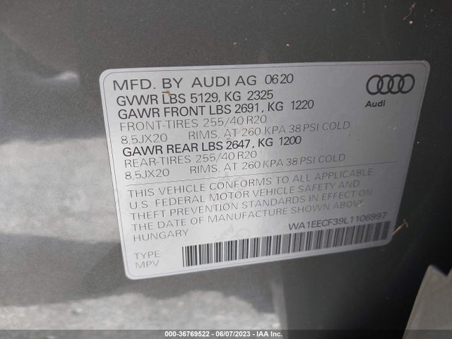 WA1EECF39L1106997 Audi Q3 S Line Premium Plus