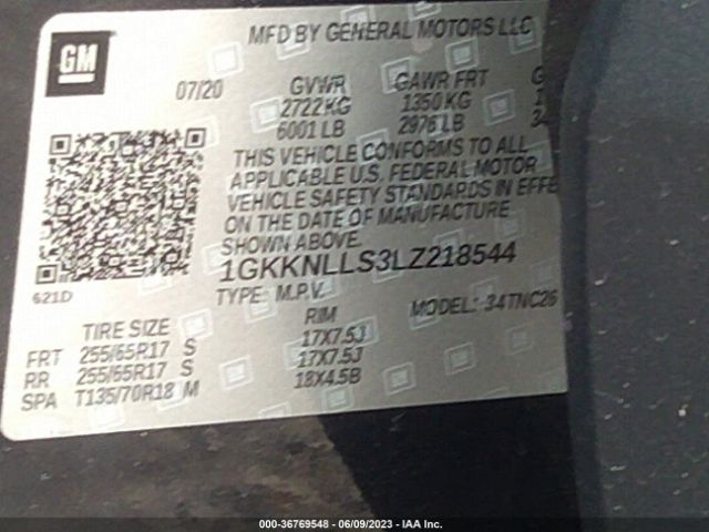 1GKKNLLS3LZ218544 GMC Acadia At4