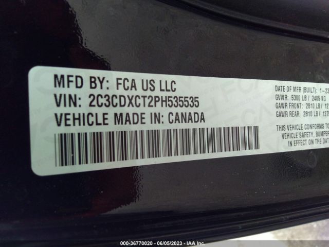2C3CDXCT2PH535535 Dodge CHARGER R/T