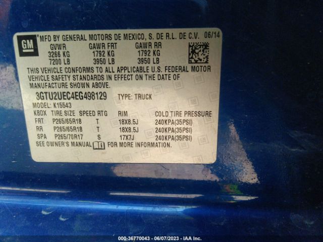 3GTU2UEC4EG498129 GMC Sierra 1500 Sle
