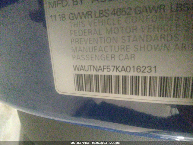 WAUTNAF57KA016231 Audi A5 Coupe Premium Plus