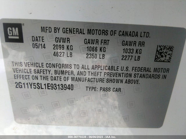 Chevrolet Impala 1ls 2014 2G11Y5SL1E9313940 Image 9
