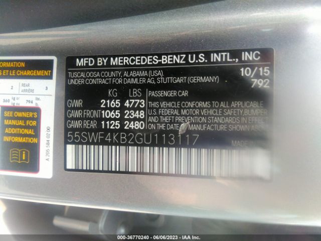 55SWF4KB2GU113117 Mercedes-Benz C-class C 300