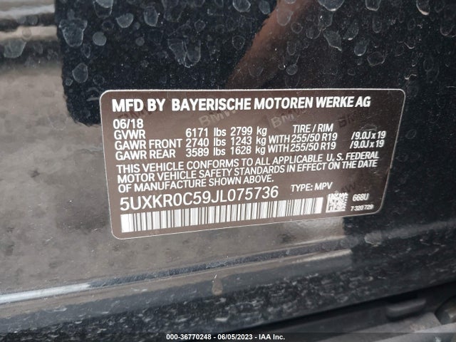 BMW X5 Xdrive35i 2018 5UXKR0C59JL075736 Image 9