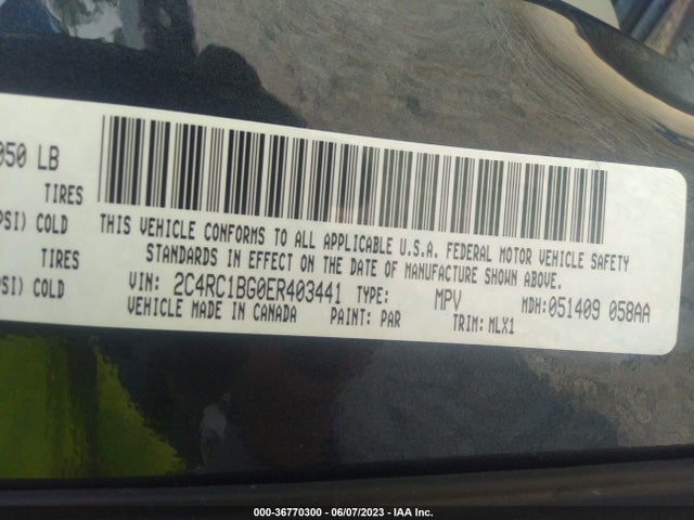2C4RC1BG0ER403441 Chrysler Town & Country Touring