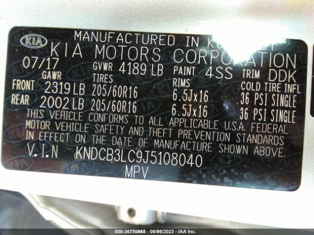 KNDCB3LC9J5108040 KIA NIRO LX