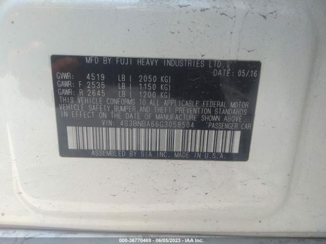 4S3BNBA66G3058504 Subaru Legacy 2.5i