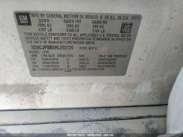 Chevrolet Trax Lt 2017 3GNCJPSB0HL283720 Image 9