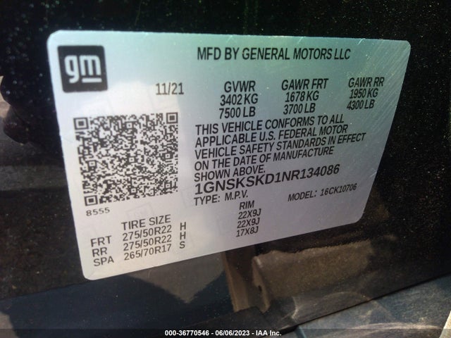 Chevrolet Tahoe Premier 2022 1GNSKSKD1NR134086 Image 9