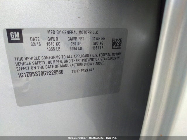 Chevrolet MALIBU LS 2016 1G1ZB5ST0GF229560 Image 10