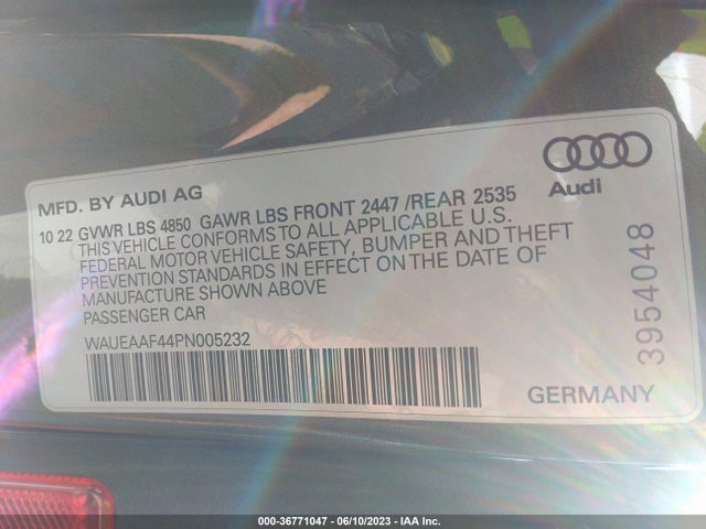 2023 Audi A4, VIN: WAUEAAF44PN005232