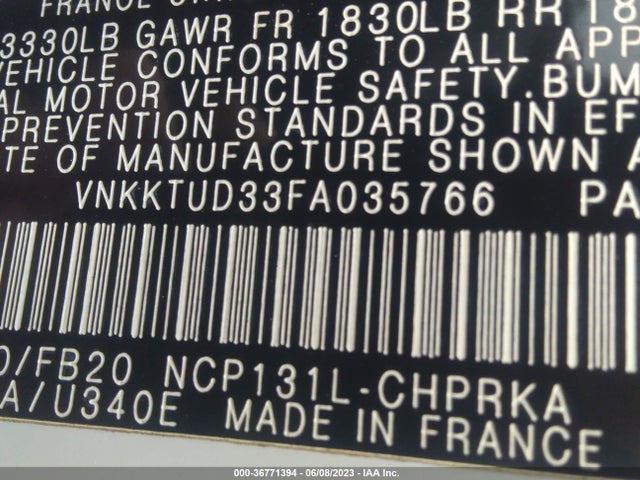 Toyota YARIS LE 2015 VNKKTUD33FA035766 Image 10