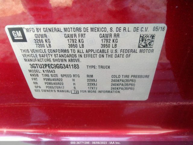 3GTU2PEC9GG341183 GMC Sierra 1500 Denali