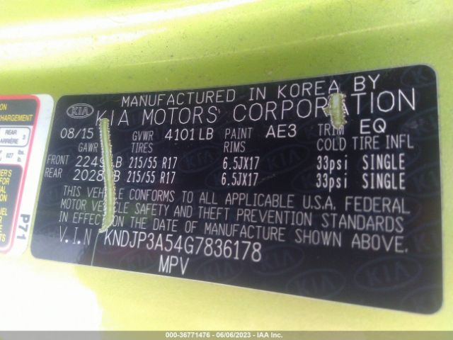 KNDJP3A54G7836178 KIA SOUL +