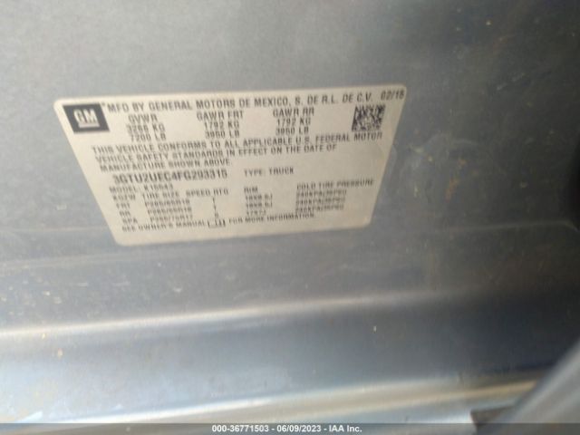 3GTU2UEC4FG293315 GMC Sierra 1500 Sle