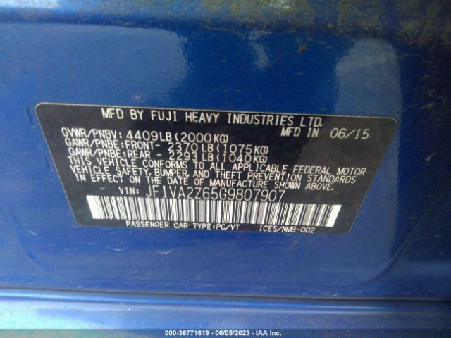 JF1VA2Z65G9807907 Subaru Wrx Sti Limited