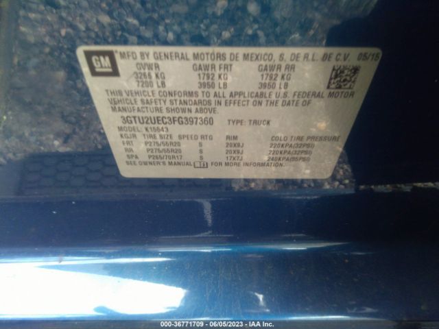 3GTU2UEC3FG397360 GMC Sierra 1500 Sle