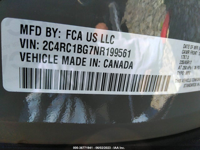 2C4RC1BG7NR199561 Chrysler Pacifica Touring L