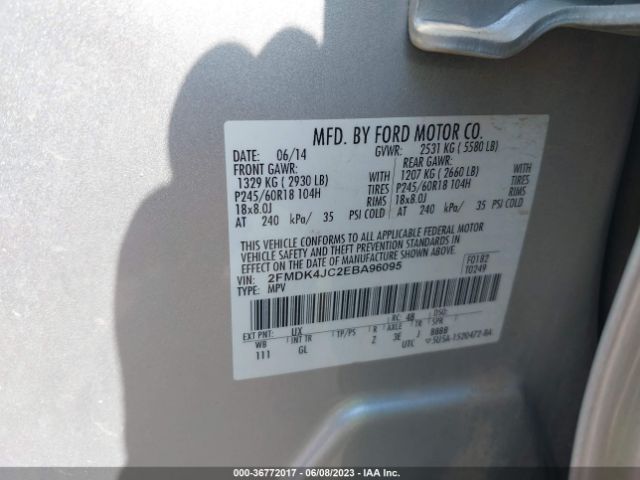 2FMDK4JC2EBA96095 Ford EDGE SEL