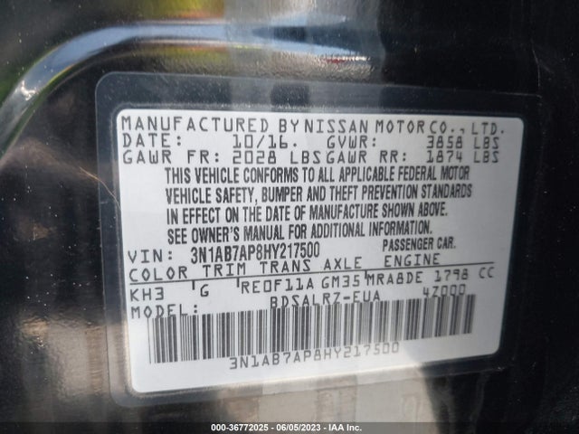 Nissan SENTRA SR 2017 3N1AB7AP8HY217500 Image 9
