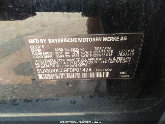 5UXKR0C59F0P01424 BMW X5 Xdrive35i
